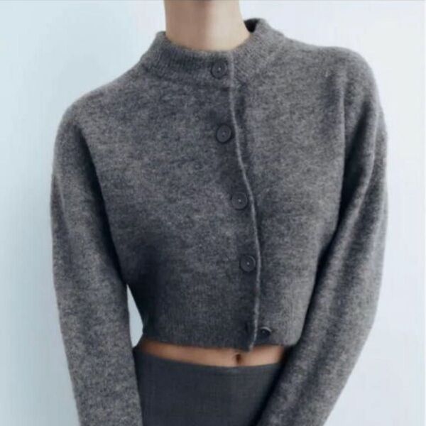 ZARA カーディガン L グレー ニット