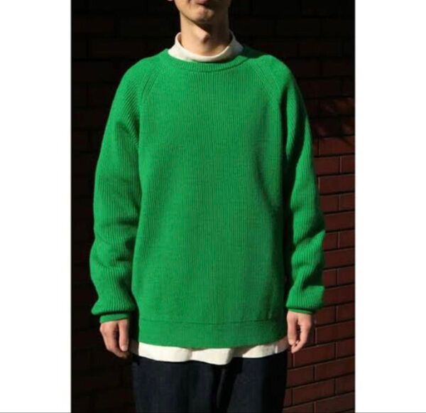1LDK crew neck sweater ニット グリーン evcon