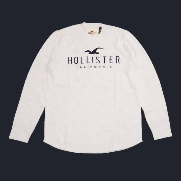 ★SALE★Hollister/ホリスター★アップリケ付クルーネックセーター (Cream/L)