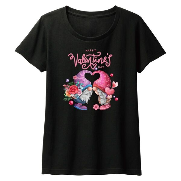 「訳あり」バレンタインTシャツ レディース M ブラック 綿100%