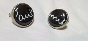  regular rare Paul Smith Paul Smith Classic oval Large cuffs black cuff links 2.5cm XL round button business men's Logo Icon 