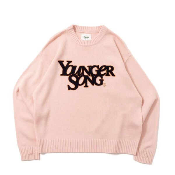 Younger song universal logo sagara knit pink