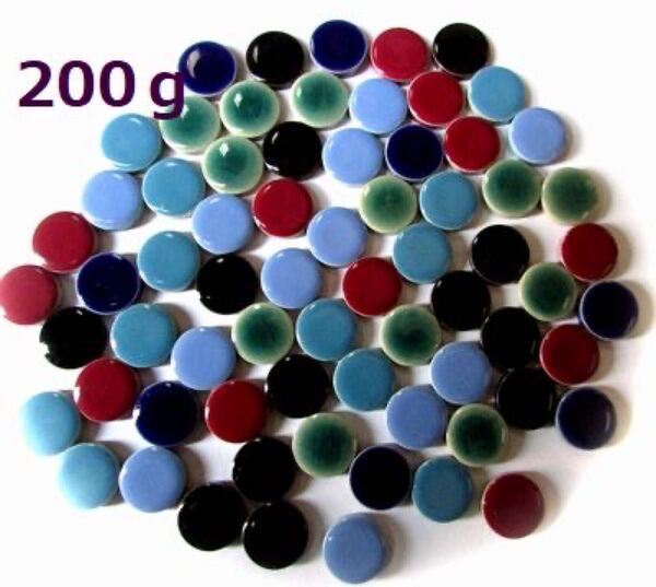 19ミリ丸モザイクタイルB 200g色ミックス 約65個厚み5ミリ