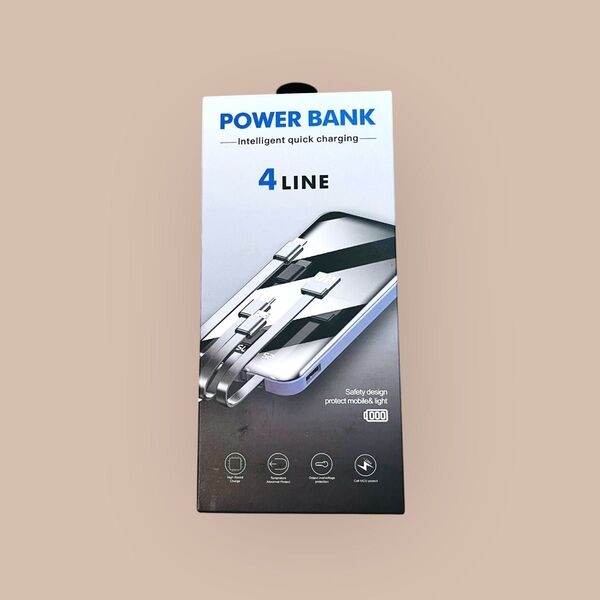 【新品】 Power bank モバイルバッテリー 20000mah ブラック 充電ケーブル付き 小林薬品