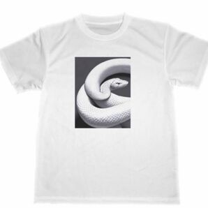白蛇 ドライ Tシャツ イラスト グッズ 蛇 巳年 開運 魔除け 厄除 金運