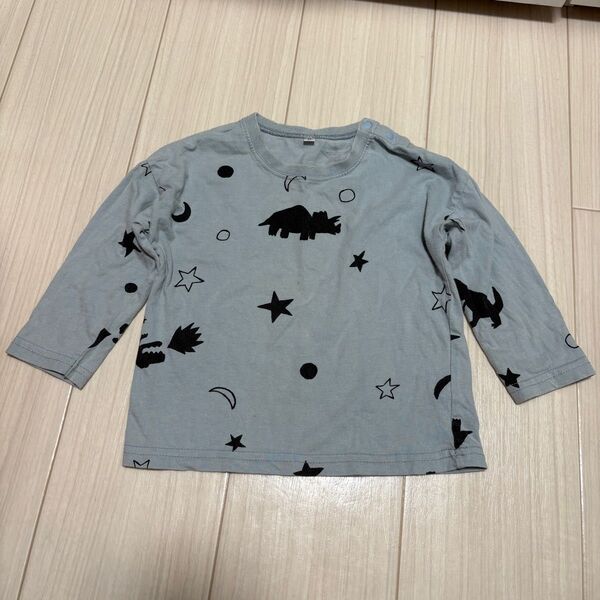恐竜 シャツ 90センチ 長袖 カットソー クルーネック ロンT Tシャツ トップス