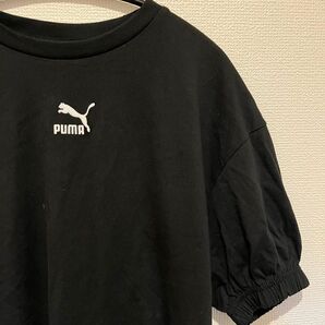 PUMA バルーンスリーブ ブラック 膝丈Tシャツ 半袖