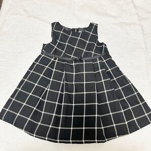 ベビー フォーマル ワンピース チェック 黒 80