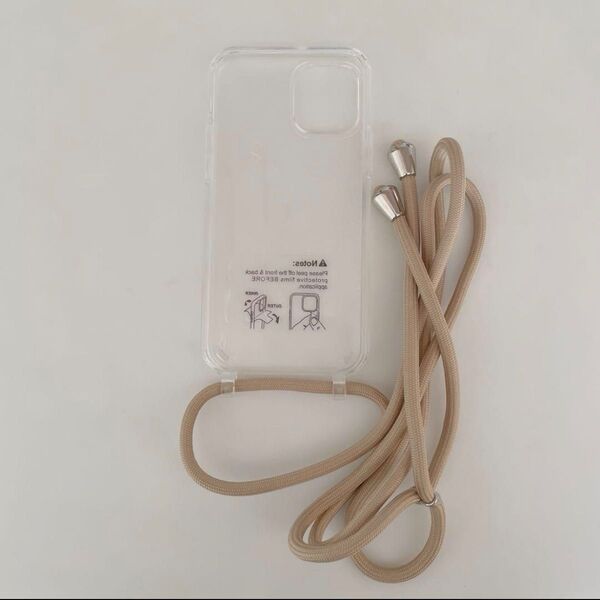 ストラップ付き クリアスマホケース【iPhone12】