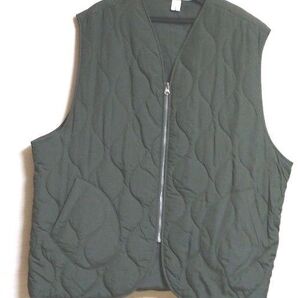 【新品未使用】早いもの勝ち! キルティングベスト/ フリーサイズ/ オリーブ/ カーキ / 深緑 / XL 2XL 3XL 4XL