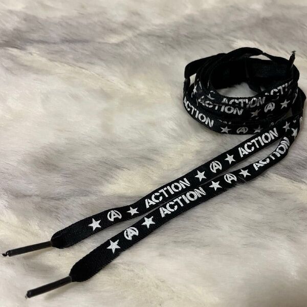 B'z ☆ ACTION シューレース 靴紐 ブラック ガチャ レア