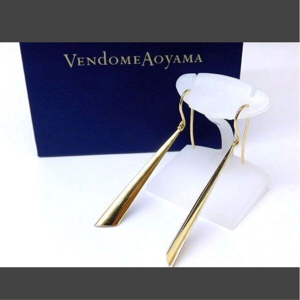 美品 ヴァンドーム青山 ■ K18 2.4g ゴールド ピアス レディース VENDOME AOYAMA