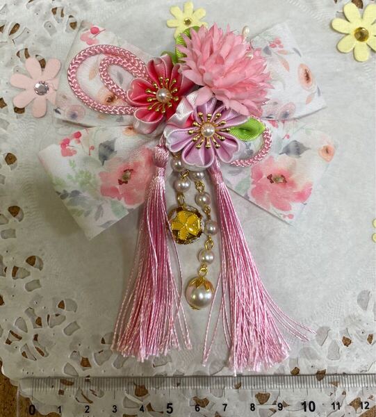 ハンドメイド リボン 和風ヘアクリップ 69 草花 着物や袴 卒業式 七五三 髪飾り ネコポス送料込み