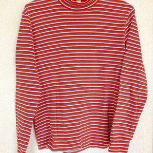 UNIQLO ユニクロ ボーダー ハイネック 長袖Tシャツ 綿100%