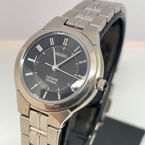 【送料込】SEIKO EXCELINE 4J41-0140日本製 チタン シルバー 稼働品