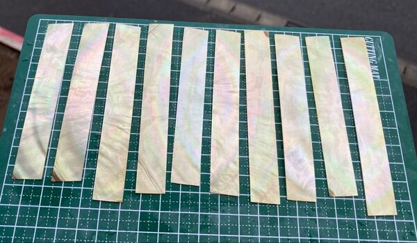 白蝶貝 10枚セット 11×1,5cm 螺鈿細工 ハンドメイド ハンドクラフト ルアー ボタン作りなどの素材