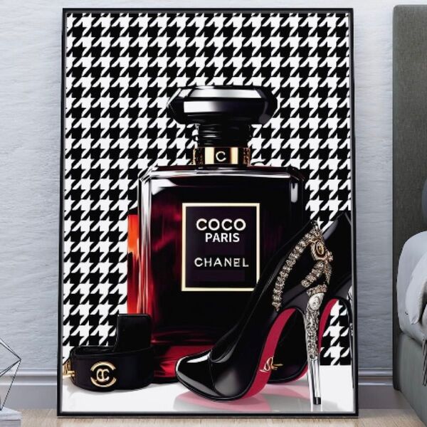 G054 アートポスター インテリア CHANEL シャネル ブラック 香水