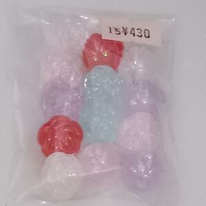 ★13点 薔薇 ビーズ ミルキーカラー 15mm