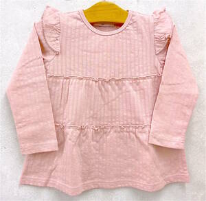 ★即決★新品タグ付 ウィルメリー WILL MERY 女児 子供★パターンメッシュ 切り替え 長袖Tシャツ★100cm（3-4才目安）￥2090