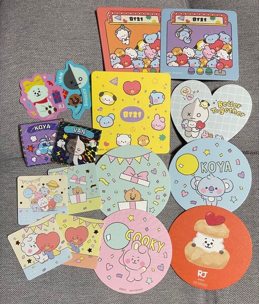 8枚 bt21 コースター カフェ ステッカー