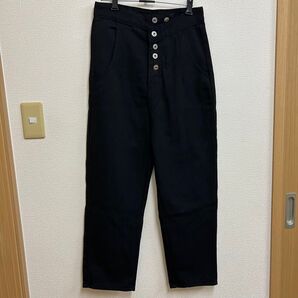 AIMOON ハイウエスト黒パンツ デニム