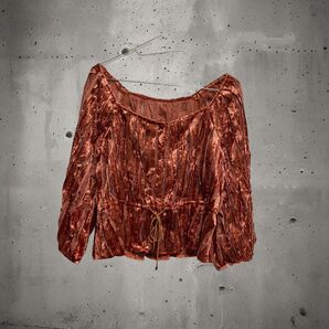 00s .*. fairy grunge velour lace tops / brown