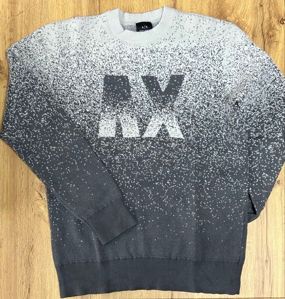 美品 AX ニット セーター グラデーション グレー M アルマーニ