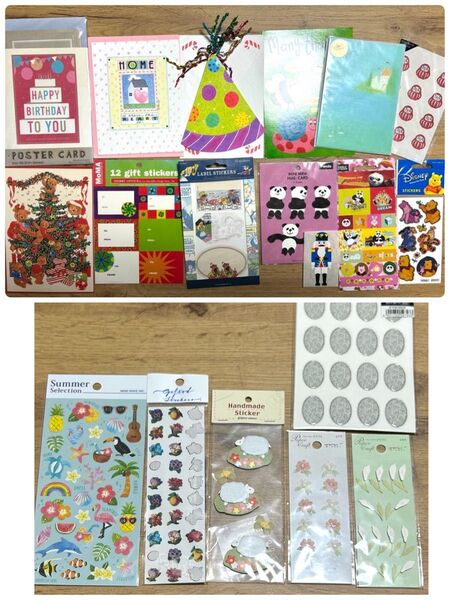 オマケあり! ポストカード シール 色々 メッセージカード バースデーカード グリーティングカード メモ 花 海外