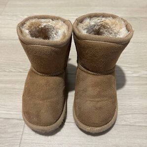 キャメル 14cm ムートンブーツ フェイク