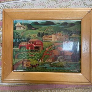 絵画USA カントリー農園風景木枠入り