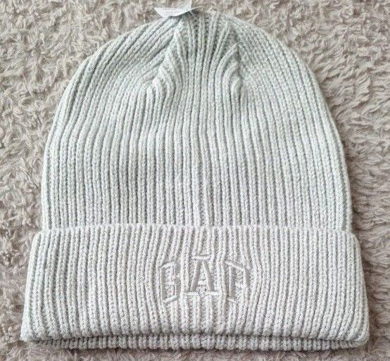 帽子 キャップ ロゴ ビーニー ニットキャップ レディース ニット帽 グレー/GAP