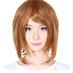 富士達 ウルフスタイル 耐熱性ウィッグ アプリコットブラウン 赤茶色 コスプレ