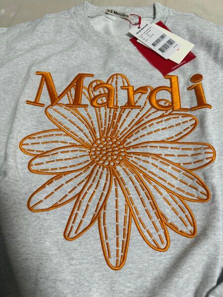 マルディメクルディ Mardi Mercredi スウェットオレンジ花刺繍