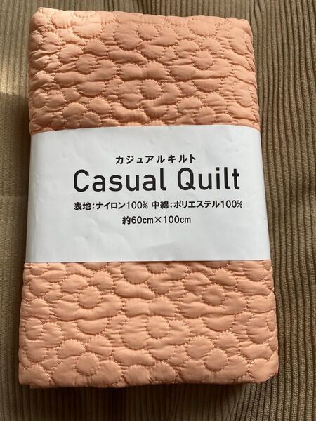 小花柄キルティング生地幅60cm x長さ100cm パステルオレンジ