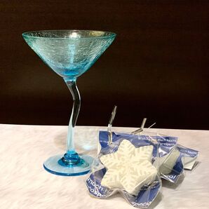 北海道 小樽 北一硝子 キャンドルスタンド フロートキャンドル 雪の結晶 未使用!