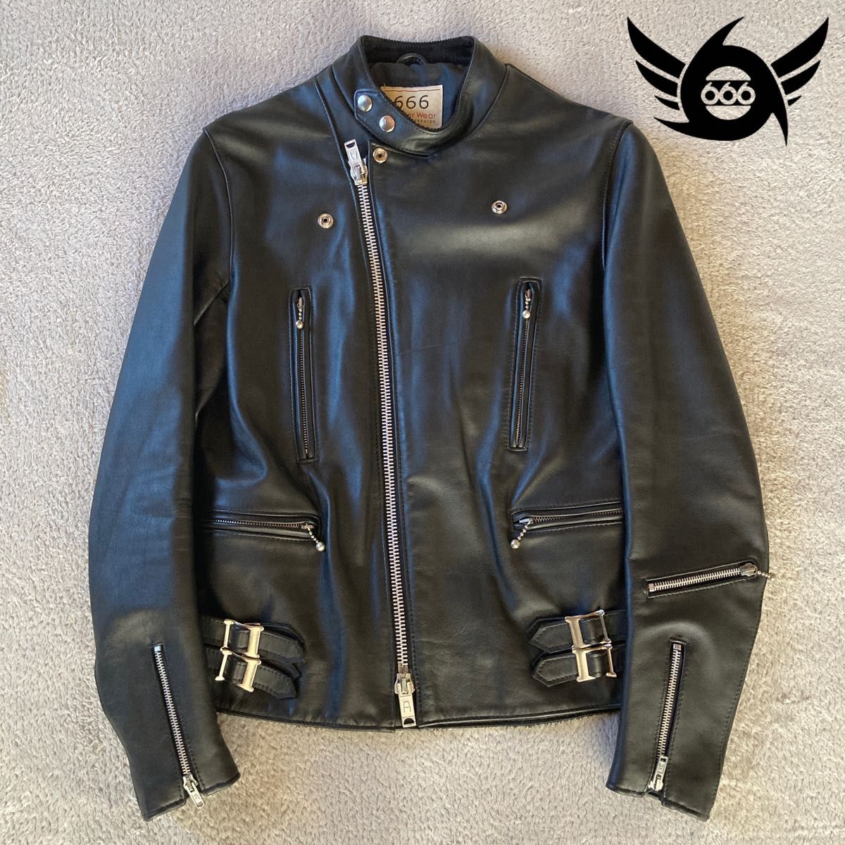トゥモローランド ブルーワーク ライダースジャケット 美品 タグ トゥモローランド ブルーワーク ライダースジャケット 美品 タグ