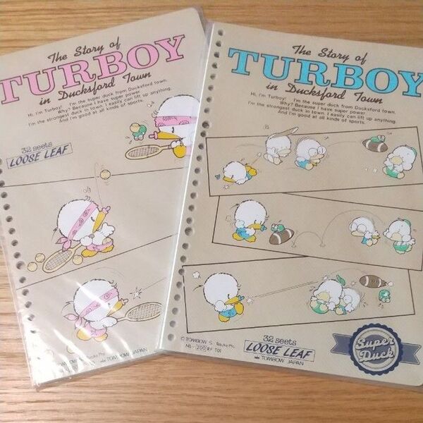 未使用★昭和レトロ★手塚プロ「TURBOY」ルーズリーフ26穴(B5)×2冊(色)