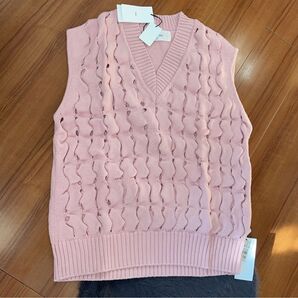 【ヤマダヤ】Vin ピンク Vネック ノースリーブ ニット