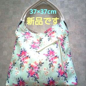 合成皮革【新品保管品】綺麗な花柄デザイントートバッグ