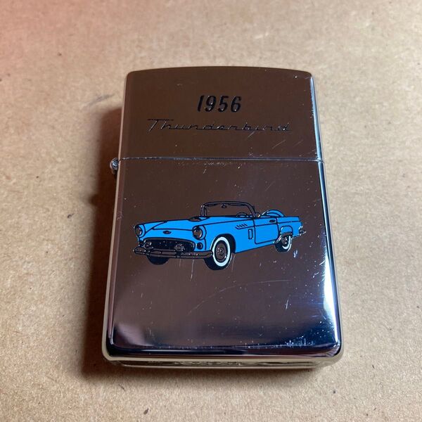 ZIPPO ジッポー Thunderbird 青い 車 旧車 クラシックカー ポリッシュ エッチングペイント 1991年