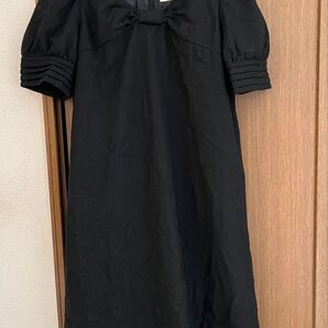 ☆ 未使用品 イマージュ ・毛54% ブラック 半袖 ワンピース ☆