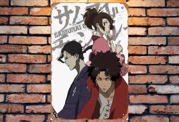 アニメ A4 ブリキ看板 スチールプレート サムライチャンプルー samurai SAMURAI CHAMPLOOマングローブ