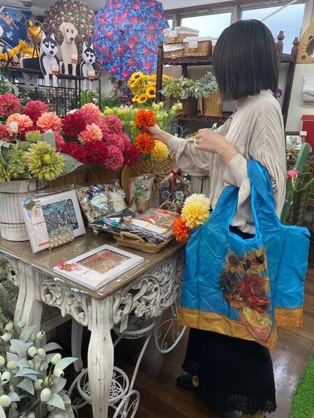 エコバッグ トート 大容量 折りたたみ コンパクト 名画 ゴッホ レジ袋 景品 ギフト ショッピングバッグ レディース 大容量
