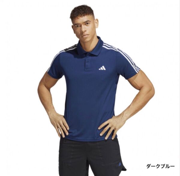 アディダス ポロシャツ 紺 M