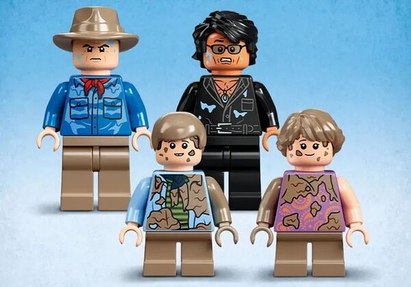 未組立品 レゴ ジェラシックパーク グラント博士 イアン・マルコム マーフィ姉弟 泥んこ ミニフィグ 4体 LEGO