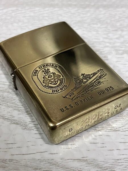 U.S.S. O'Brien DD-975 Zippo。彫刻(中古)