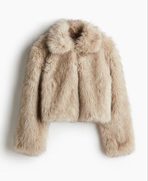 H&M クロップドフラッフィジャケット XLサイズ 完売品 ファーコート