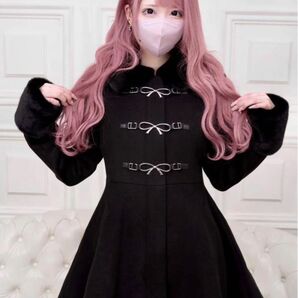 イモちゃん ラビバニ リボンバックルコート ブラック