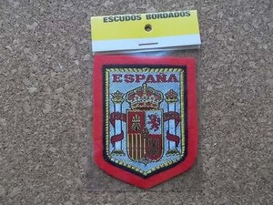 80s スペインESPANAビンテージESCUDOS BORDADOSフェルト ワッペン/スーベニア紋章アップリケ中世パッチ旅行エンブレム土産ヨーロッパ