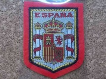 80s スペインESPANAビンテージESCUDOS BORDADOSフェルト ワッペン/スーベニア紋章アップリケ中世パッチ旅行エンブレム土産ヨーロッパ_画像2